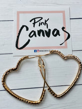 Load image into Gallery viewer, Heart Hoop Earrings
